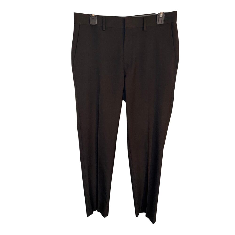 Haggar Men’s Premium Comfort Dress Pants 31x32 Slim Fit Black